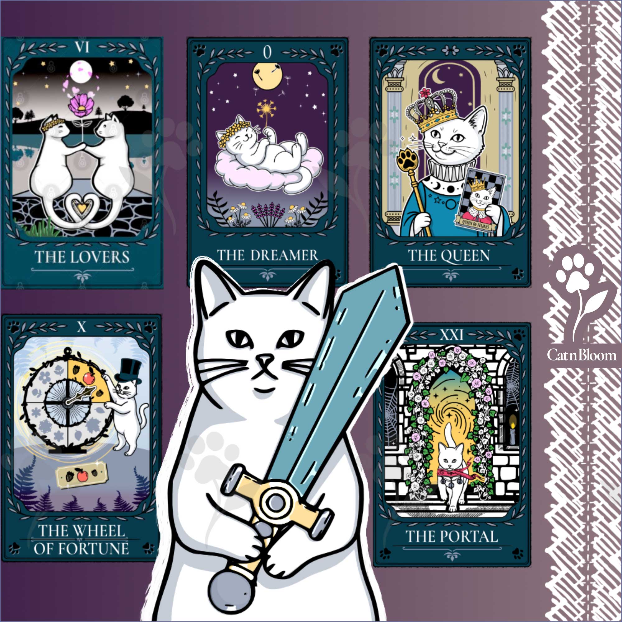 Witchy Cats + Plants